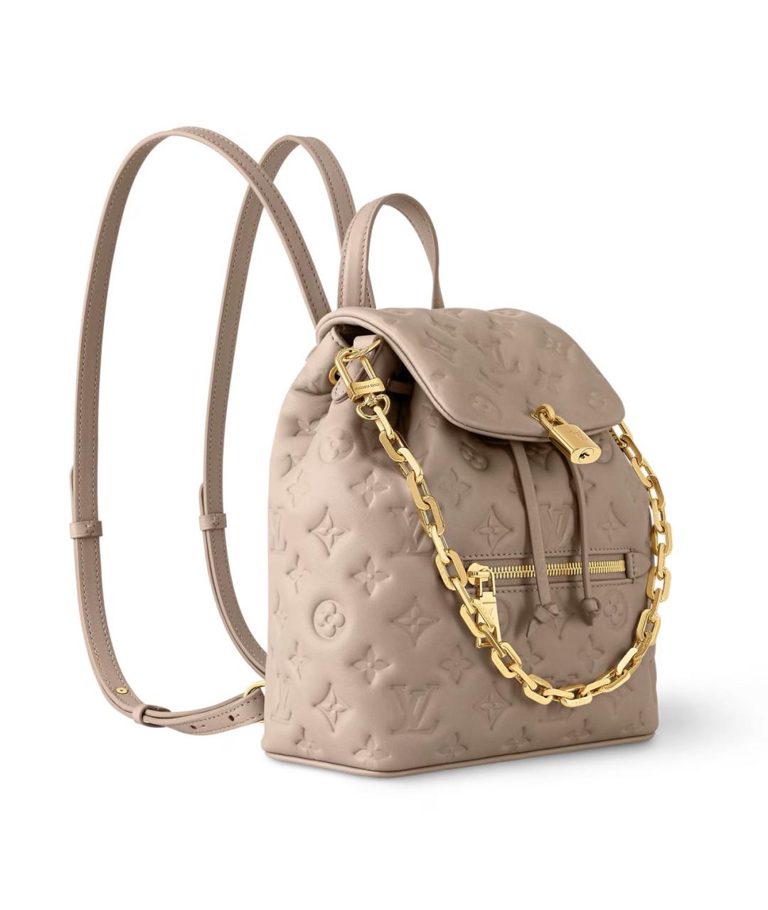 LOUIS VUITTON Бежевая сумка с короткими ручками, фото 3