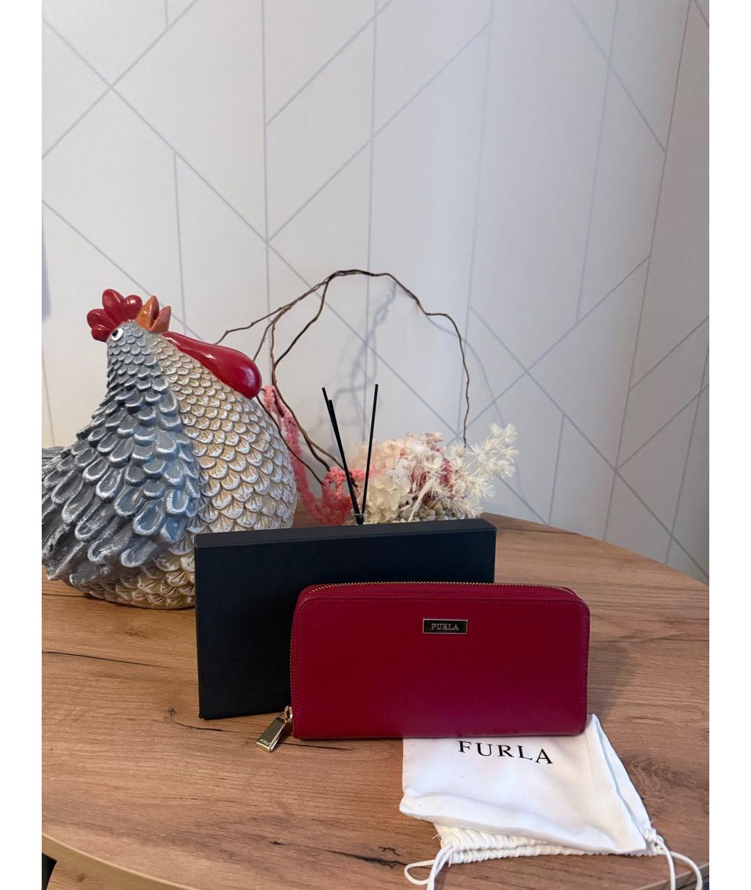 FURLA Красный кожаный кошелек, фото 6