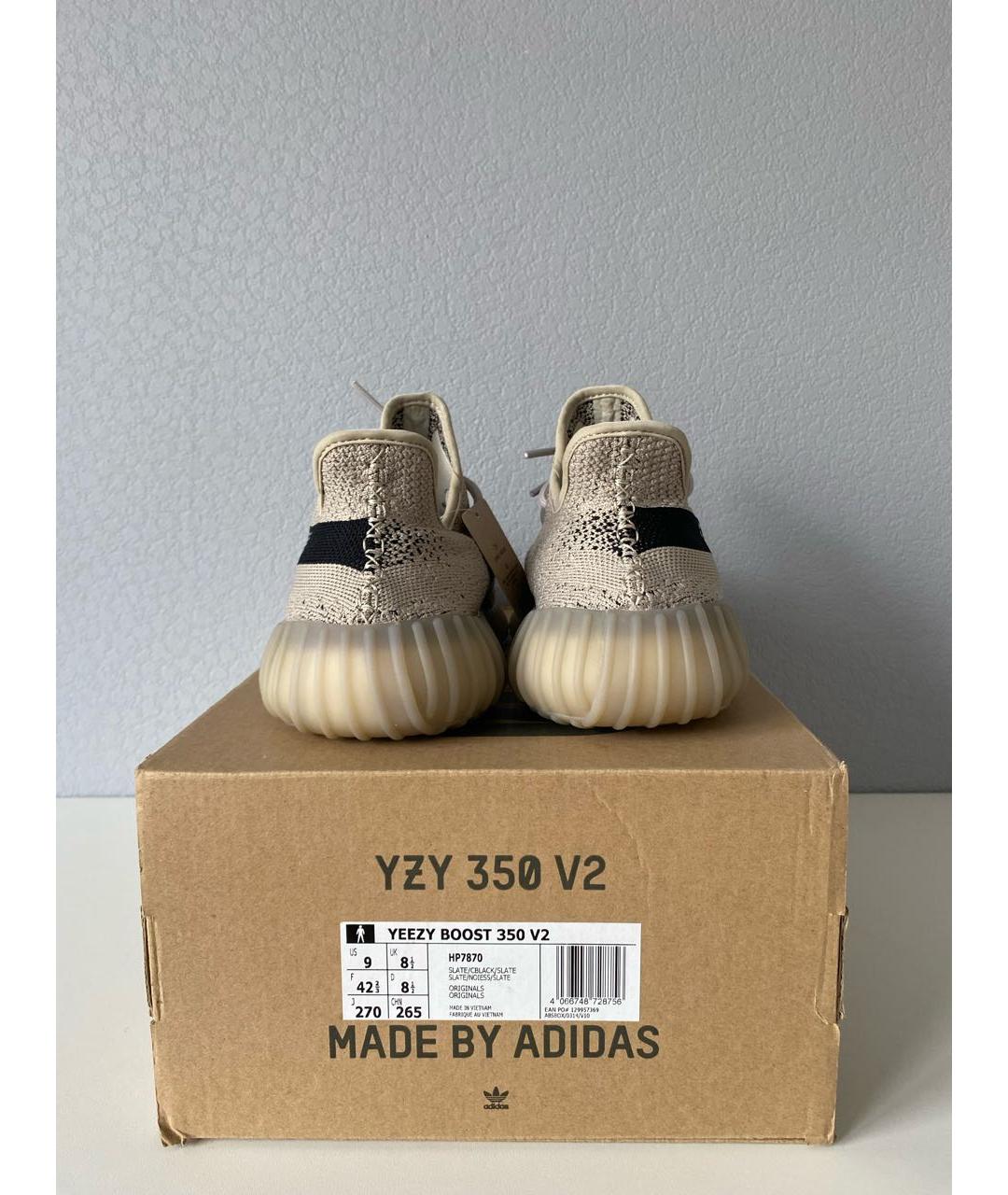 ADIDAS YEEZY Бежевые текстильные кроссовки, фото 7
