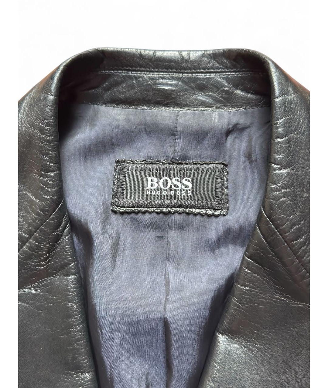 HUGO BOSS Черный кожаный пиджак, фото 7