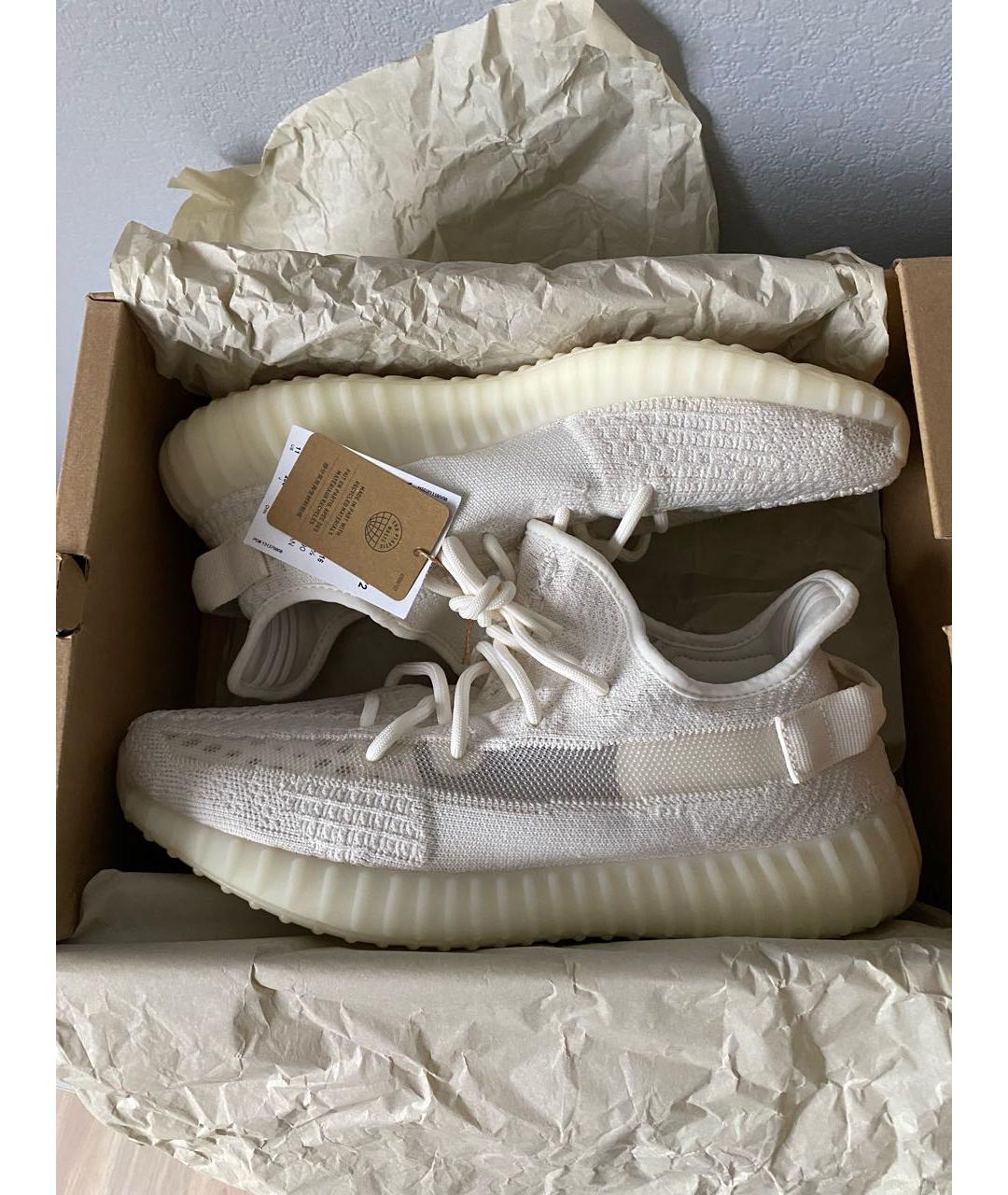 ADIDAS YEEZY Белые текстильные кроссовки, фото 2