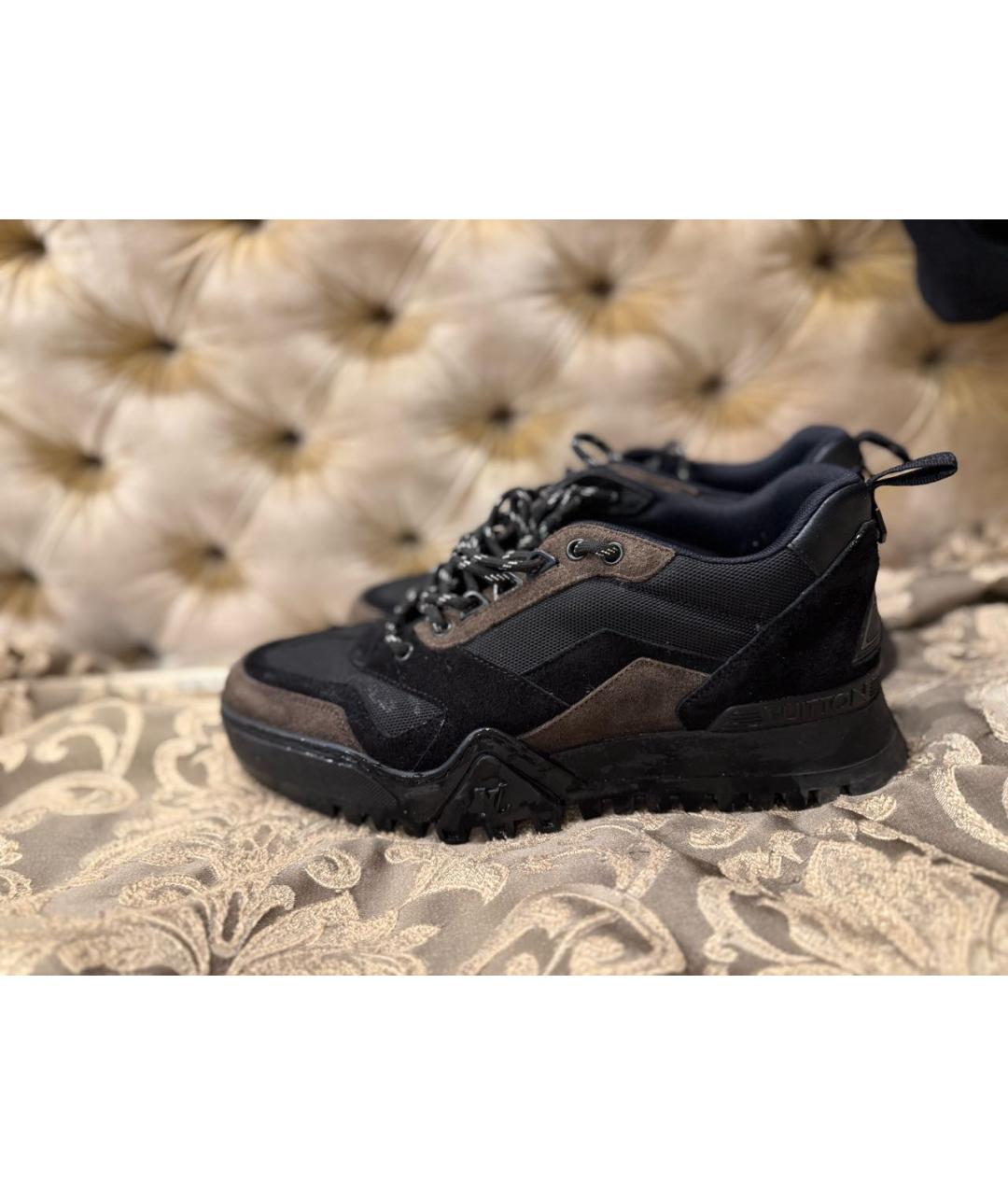 LOUIS VUITTON Черные бархатные слипоны, фото 5