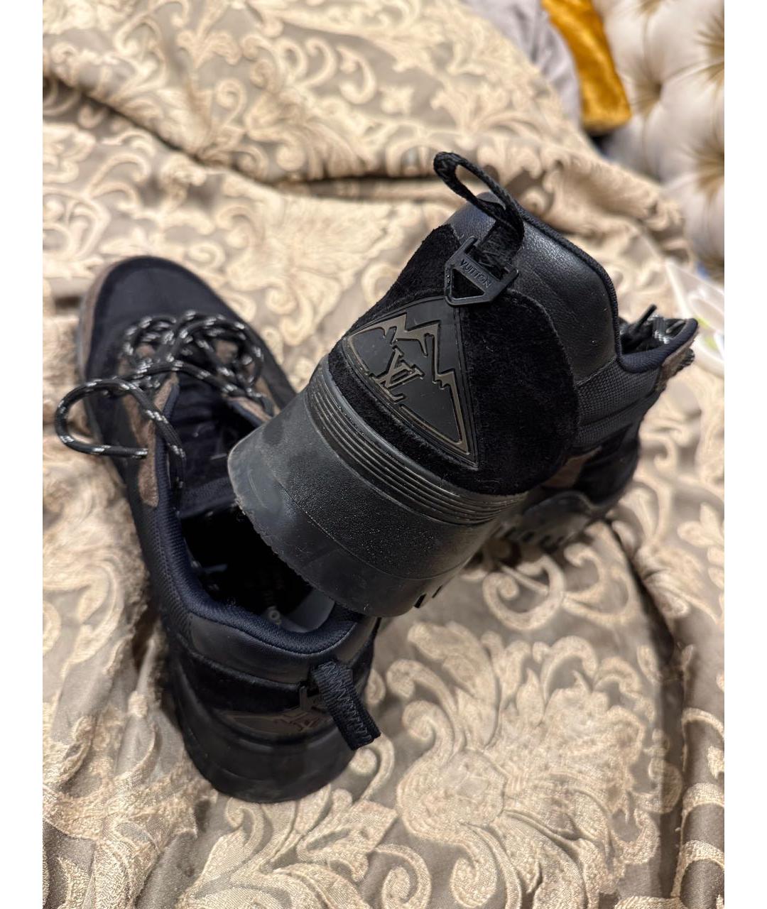 LOUIS VUITTON Черные бархатные слипоны, фото 4