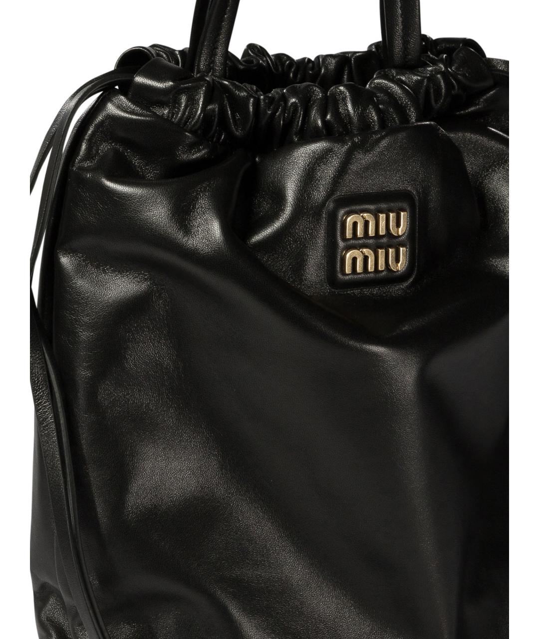 MIU MIU Черная кожаная сумка через плечо, фото 4