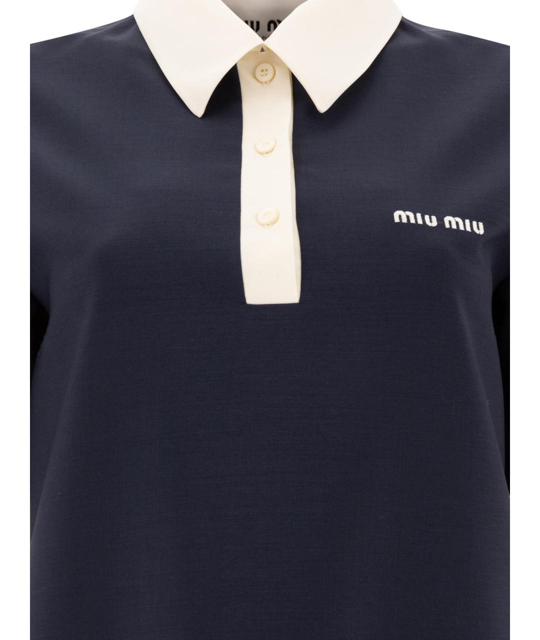 MIU MIU Темно-синее повседневное платье, фото 3