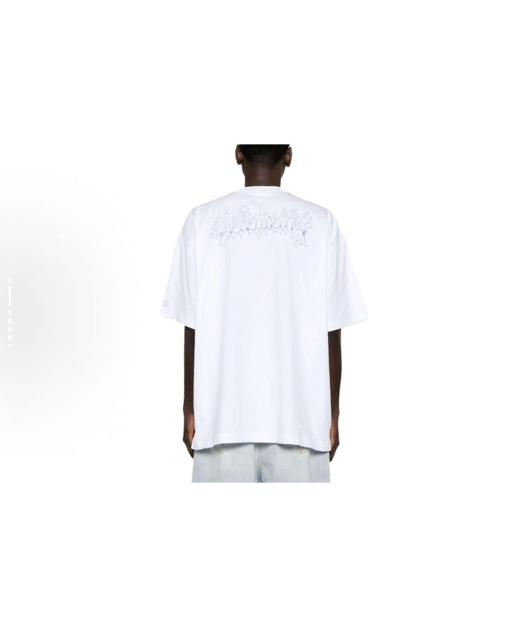 VETEMENTS Белая хлопковая футболка, фото 3