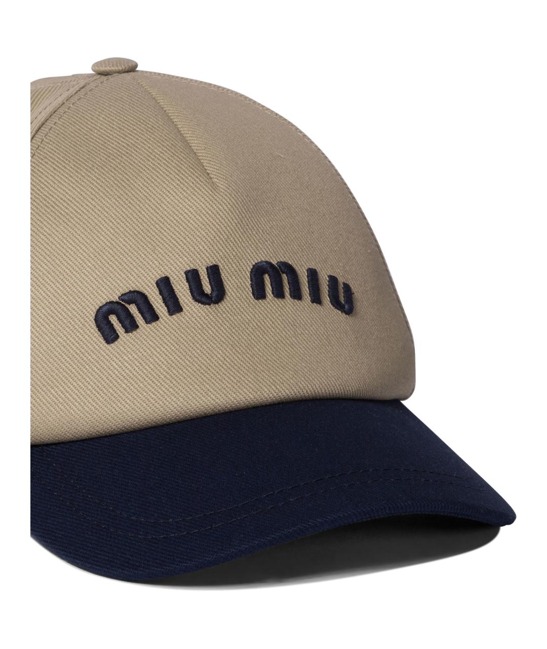 MIU MIU Бежевая кепка, фото 4