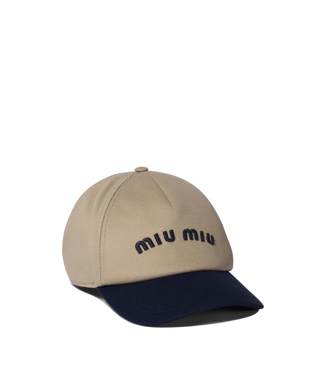 MIU MIU Бежевая кепка, фото 2