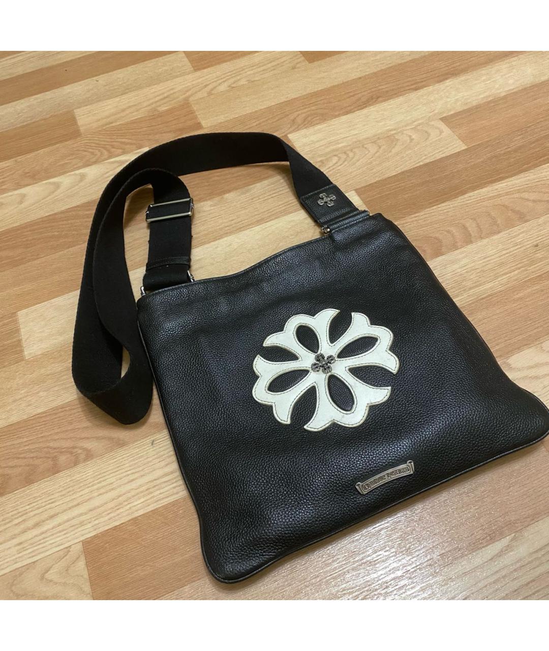 CHROME HEARTS Черная кожаная сумка на плечо, фото 4