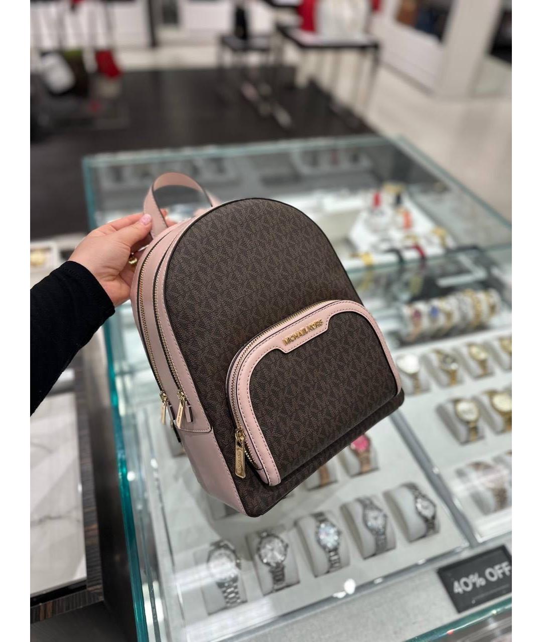 MICHAEL KORS Коричневый рюкзак из искусственной кожи, фото 5