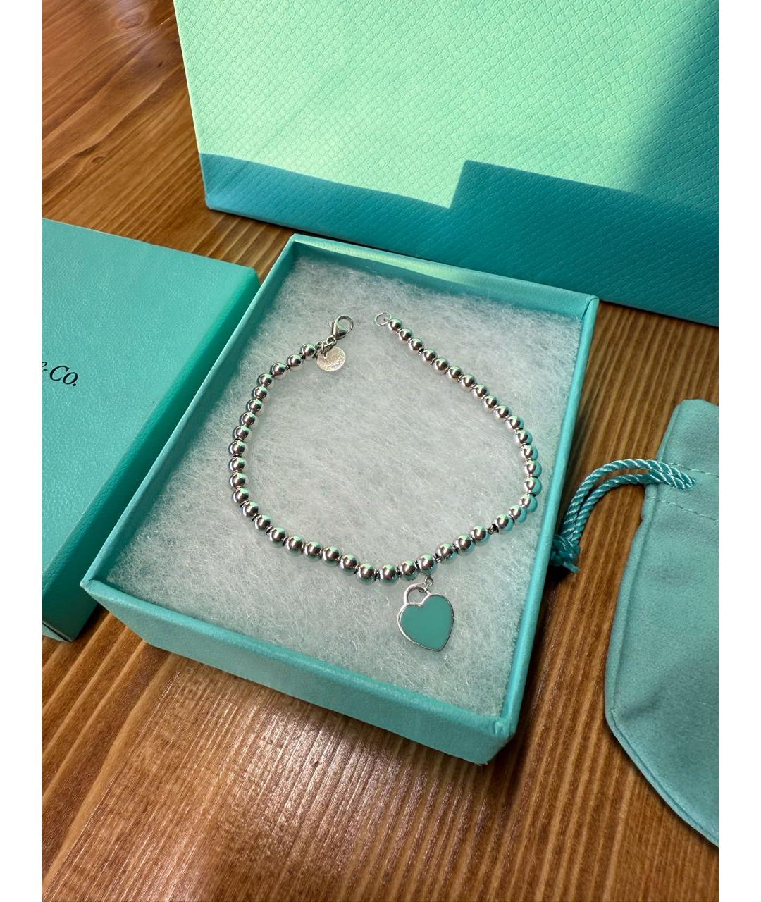 TIFFANY&CO Бирюзовый серебряный браслет, фото 2