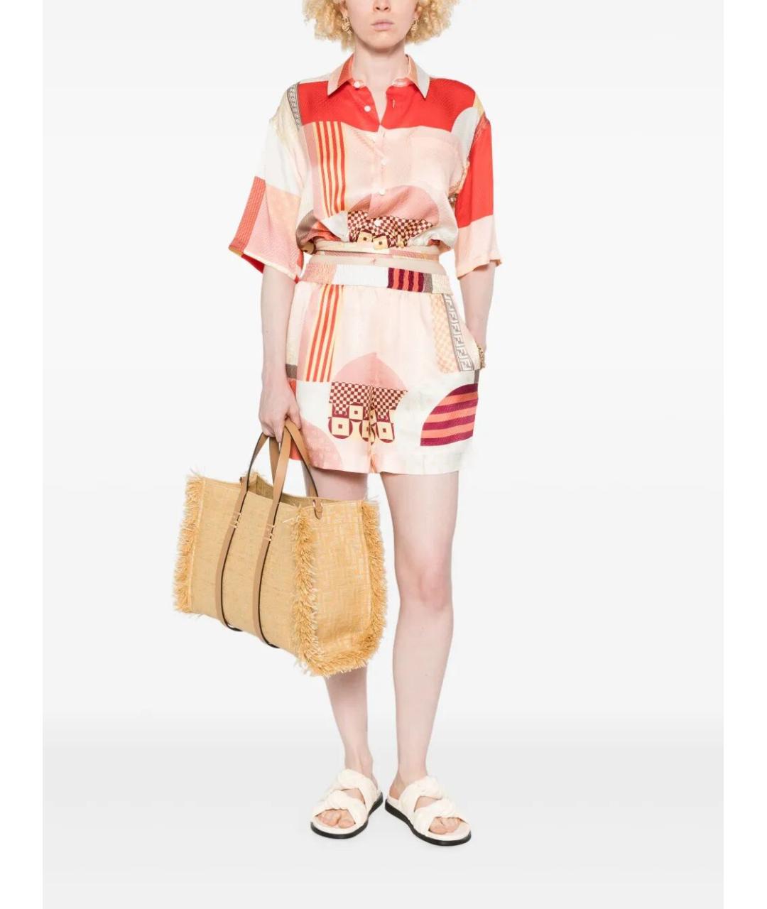 FENDI Мульти шелковые шорты, фото 2