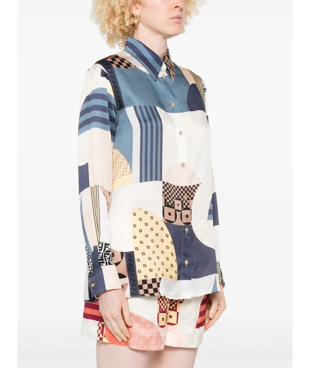 FENDI Мульти шелковая рубашка, фото 4