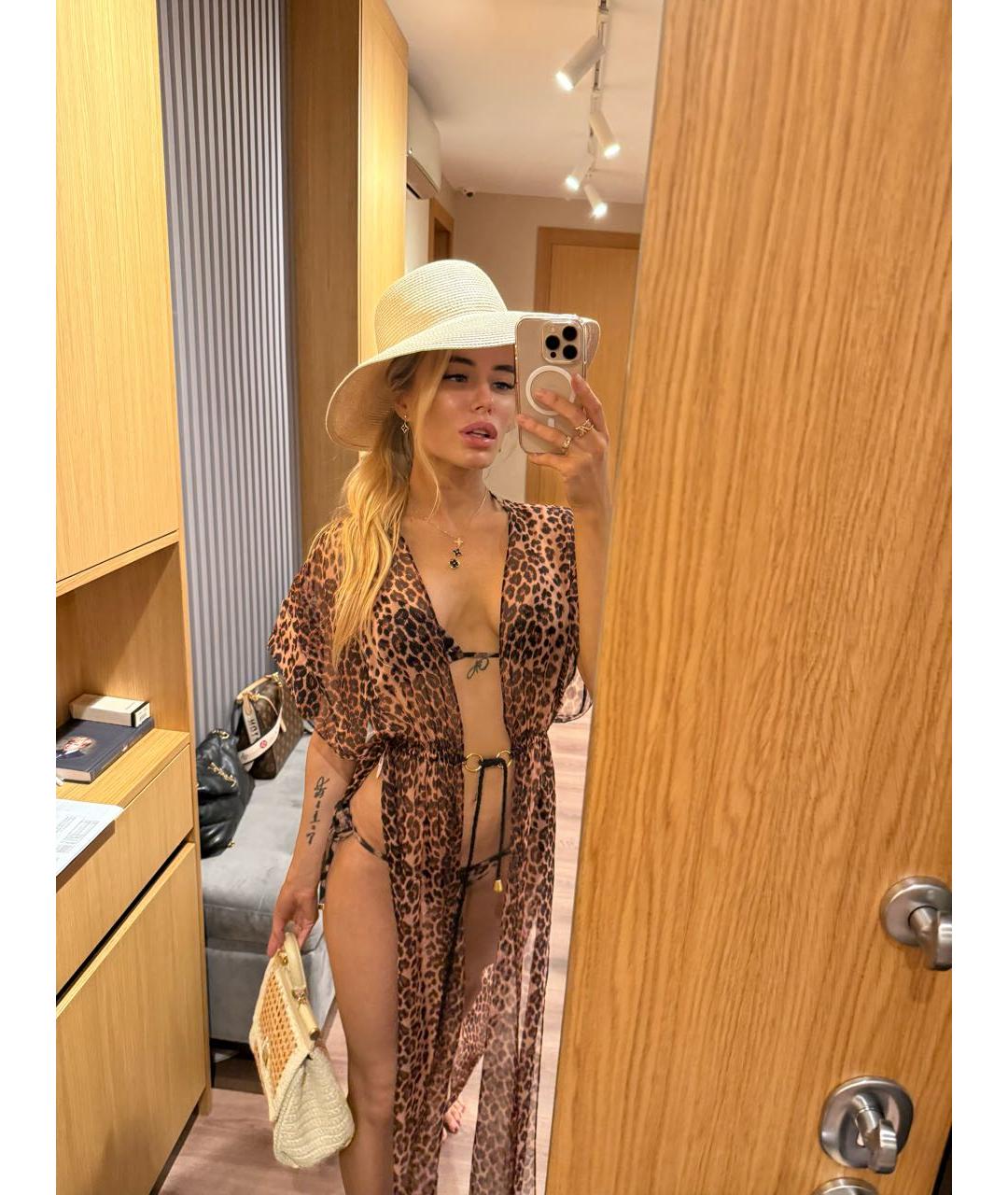 AGENT PROVOCATEUR Коричневая синтетическая туника, фото 6