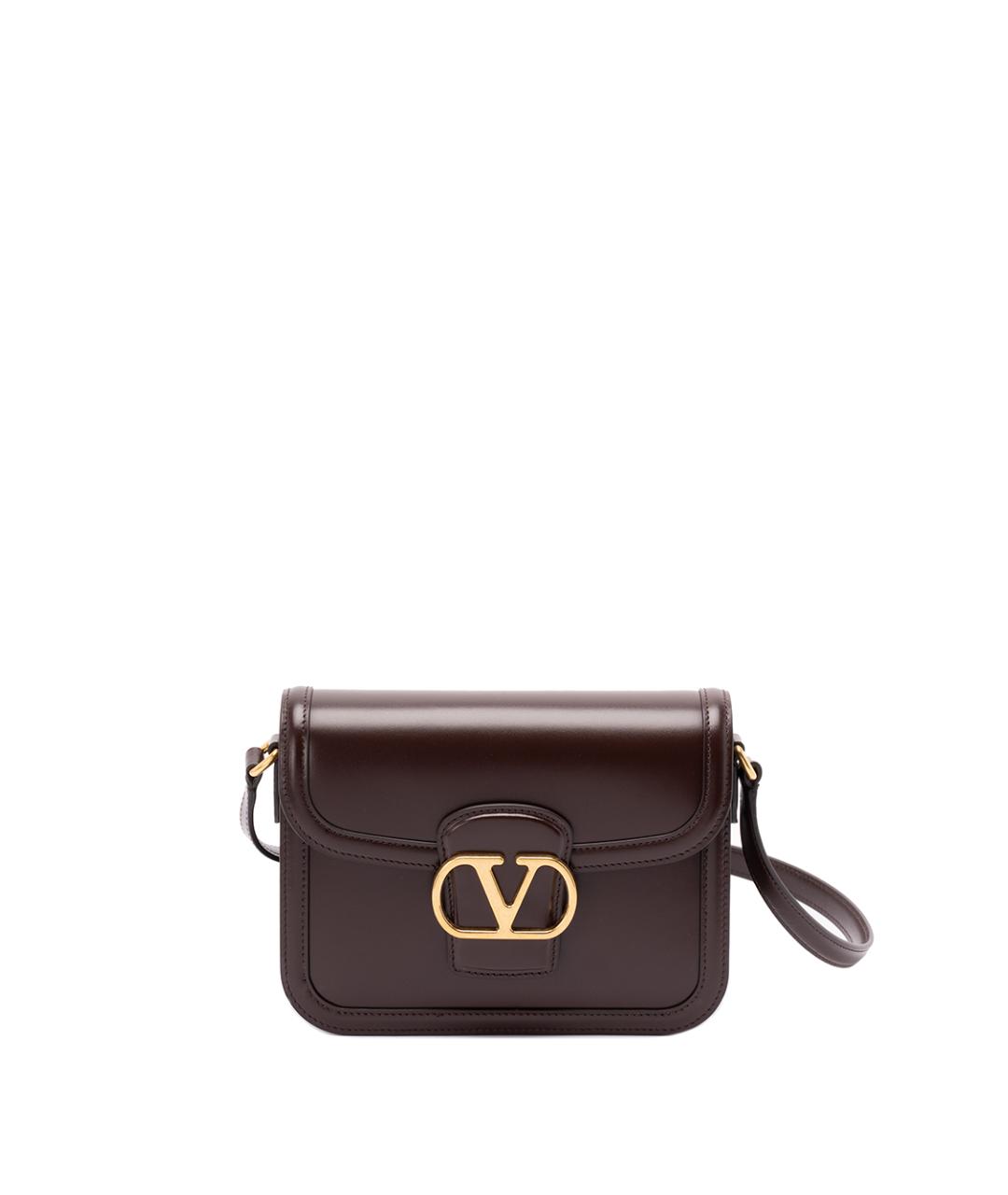 VALENTINO Коричневая кожаная сумка через плечо, фото 1