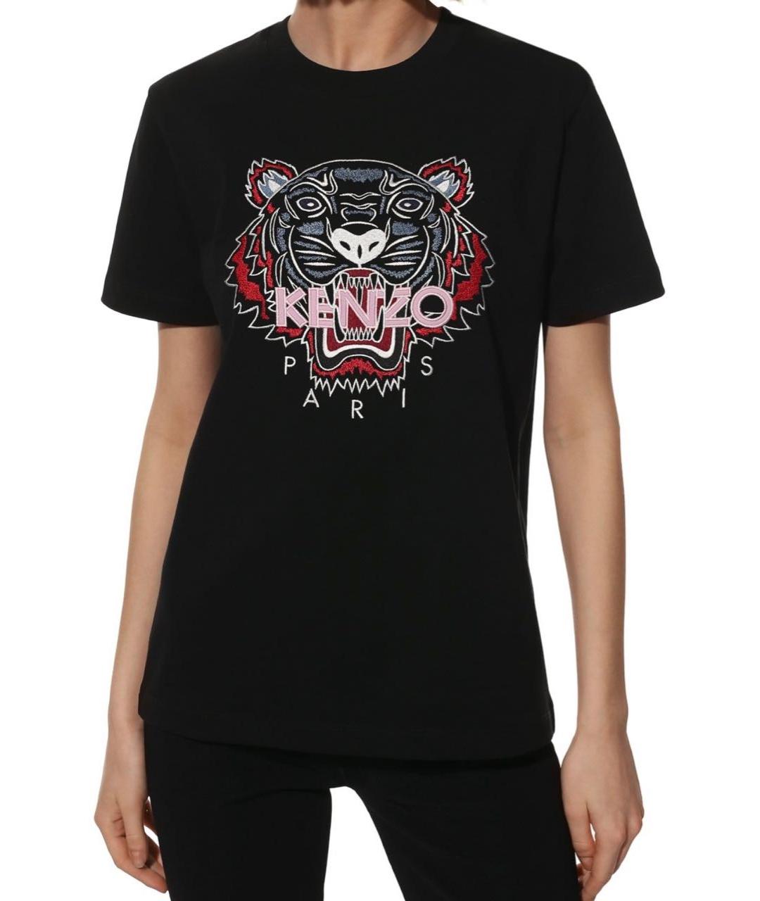 KENZO Черная хлопковая футболка, фото 2