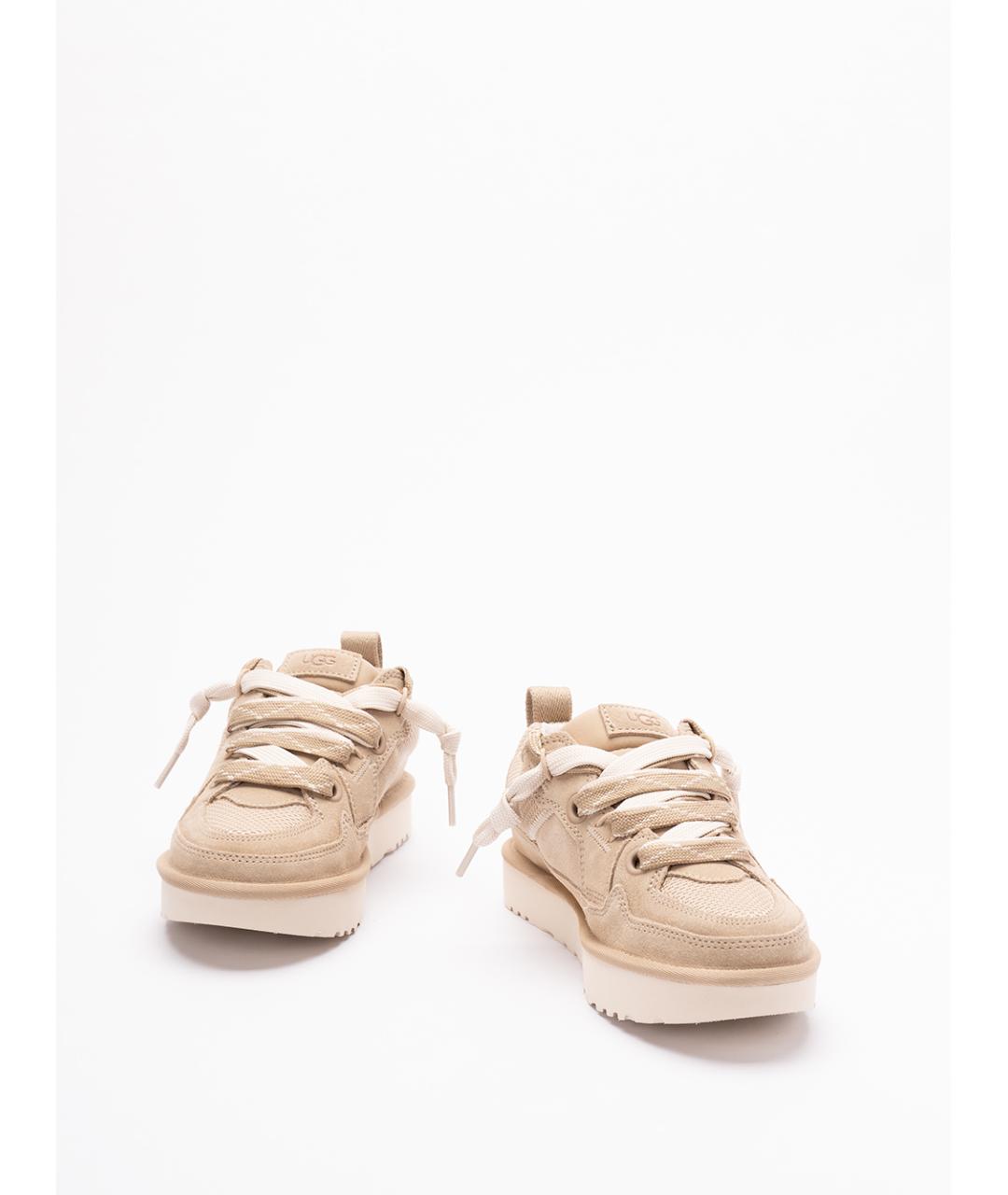 UGG AUSTRALIA Бежевые кожаные кроссовки, фото 2