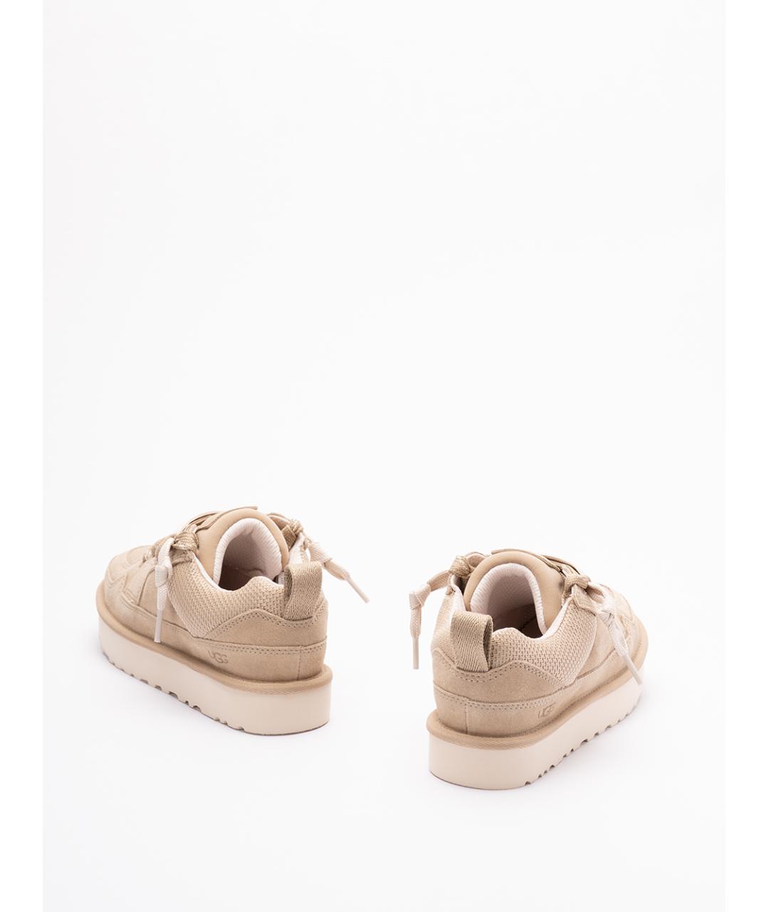 UGG AUSTRALIA Бежевые кожаные кроссовки, фото 3