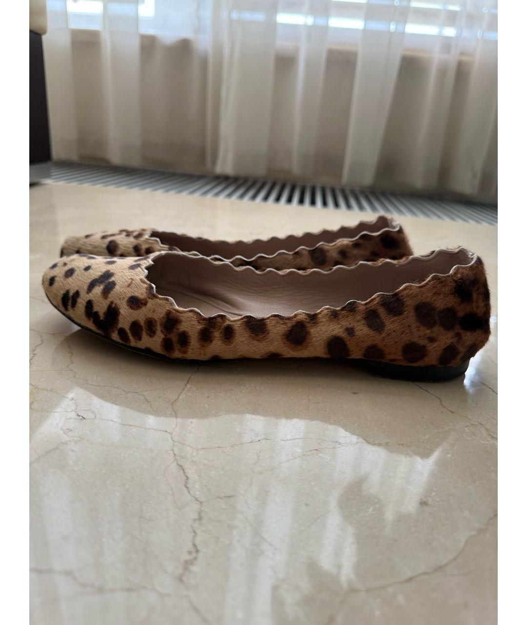 CHLOE Коричневые кожаные балетки, фото 6