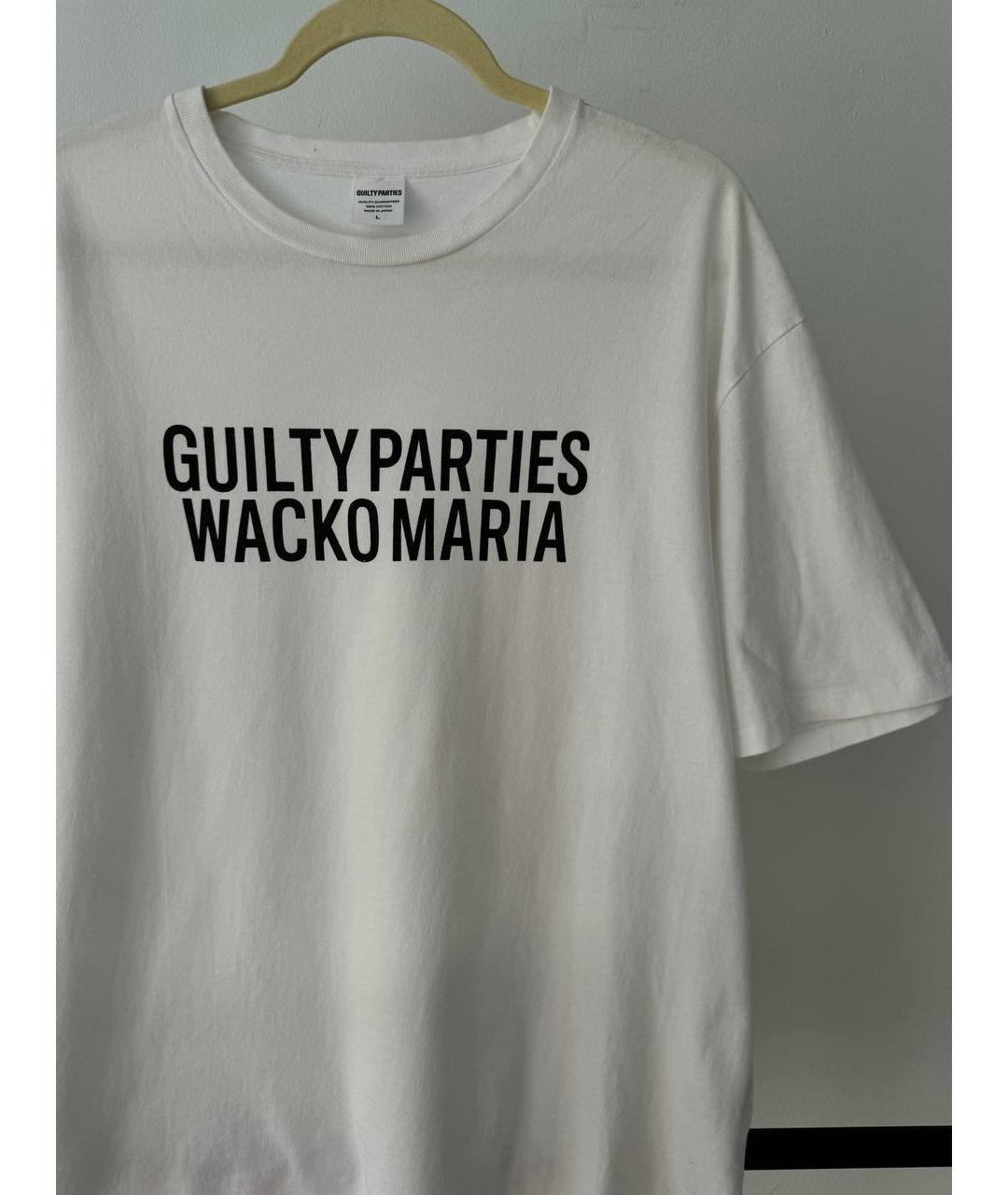 WACKO MARIA Белая хлопковая футболка, фото 2