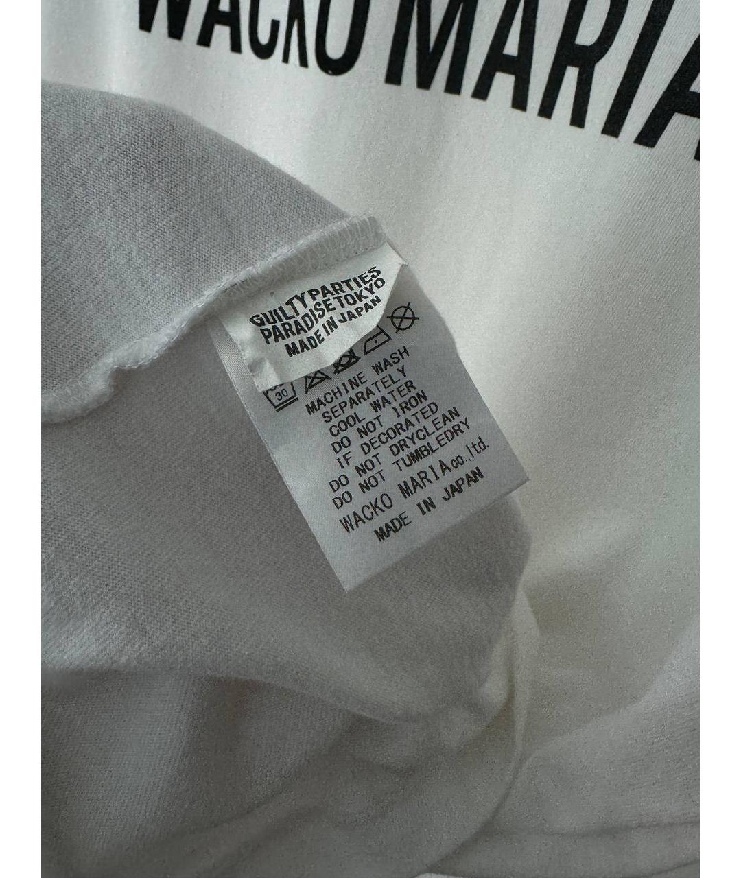 WACKO MARIA Белая хлопковая футболка, фото 4