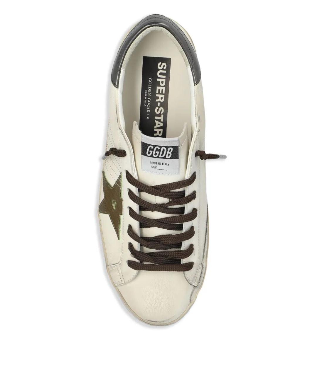 GOLDEN GOOSE DELUXE BRAND Бежевые кожаные низкие кроссовки / кеды, фото 4