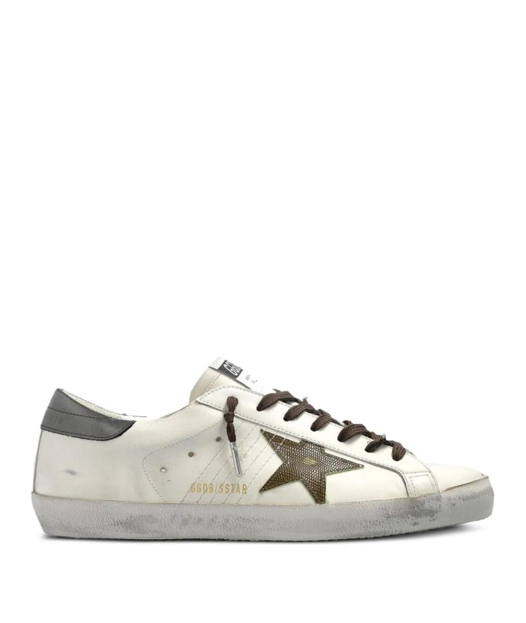 GOLDEN GOOSE DELUXE BRAND Бежевые кожаные низкие кроссовки / кеды, фото 1