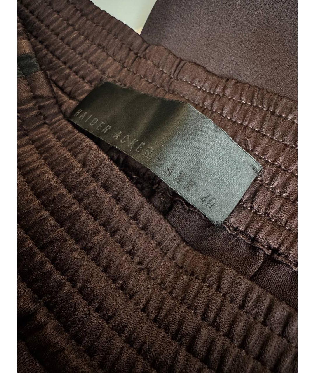 HAIDER ACKERMANN Бордовые ацетатные повседневные брюки, фото 3