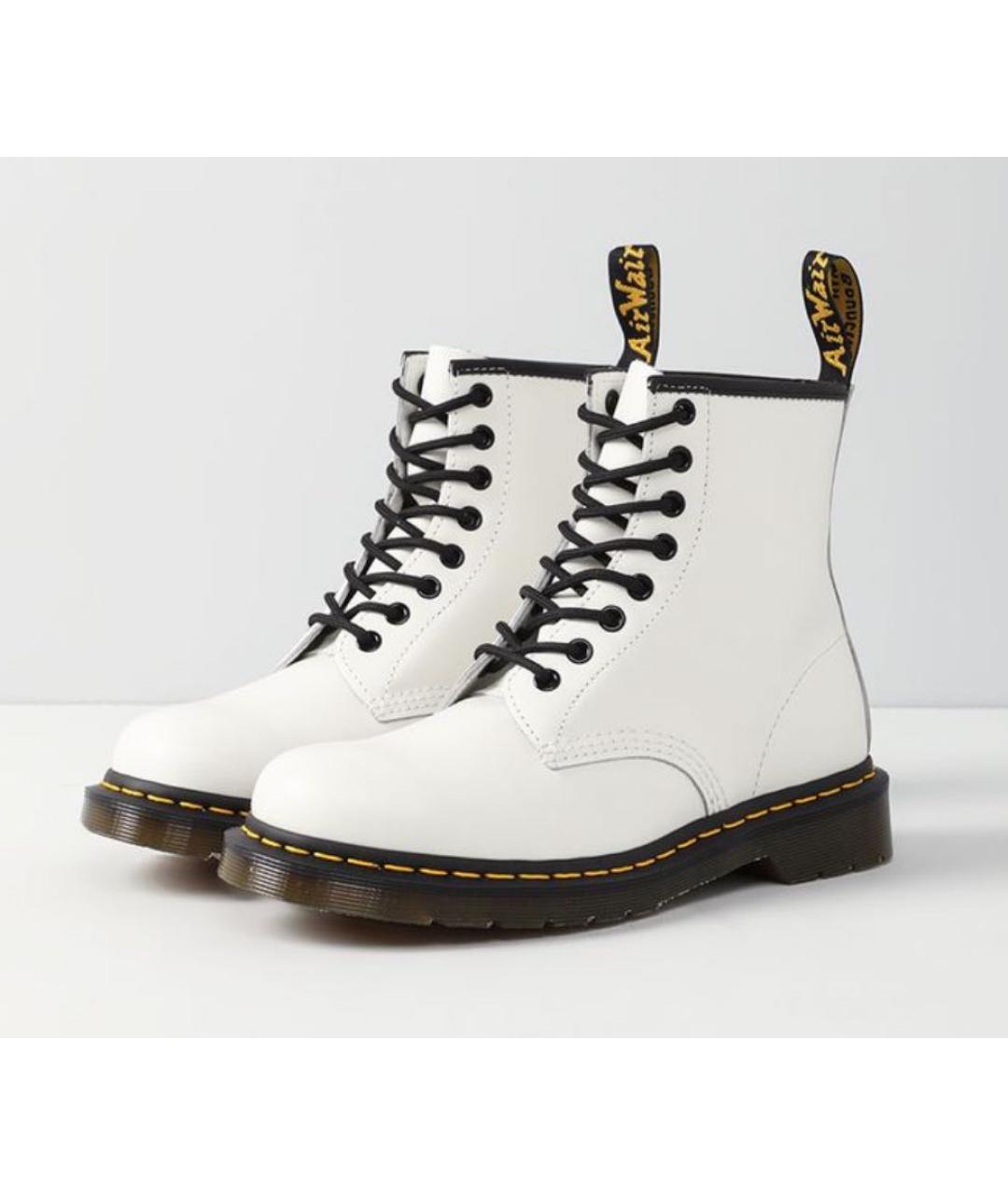 DR. MARTENS Белые кожаные высокие ботинки, фото 2