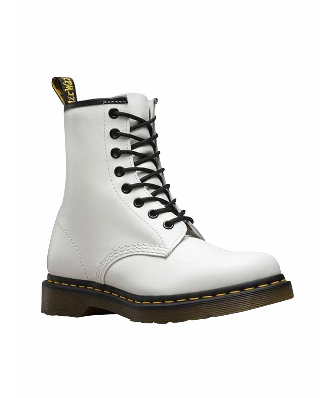 DR. MARTENS Белые кожаные высокие ботинки, фото 1