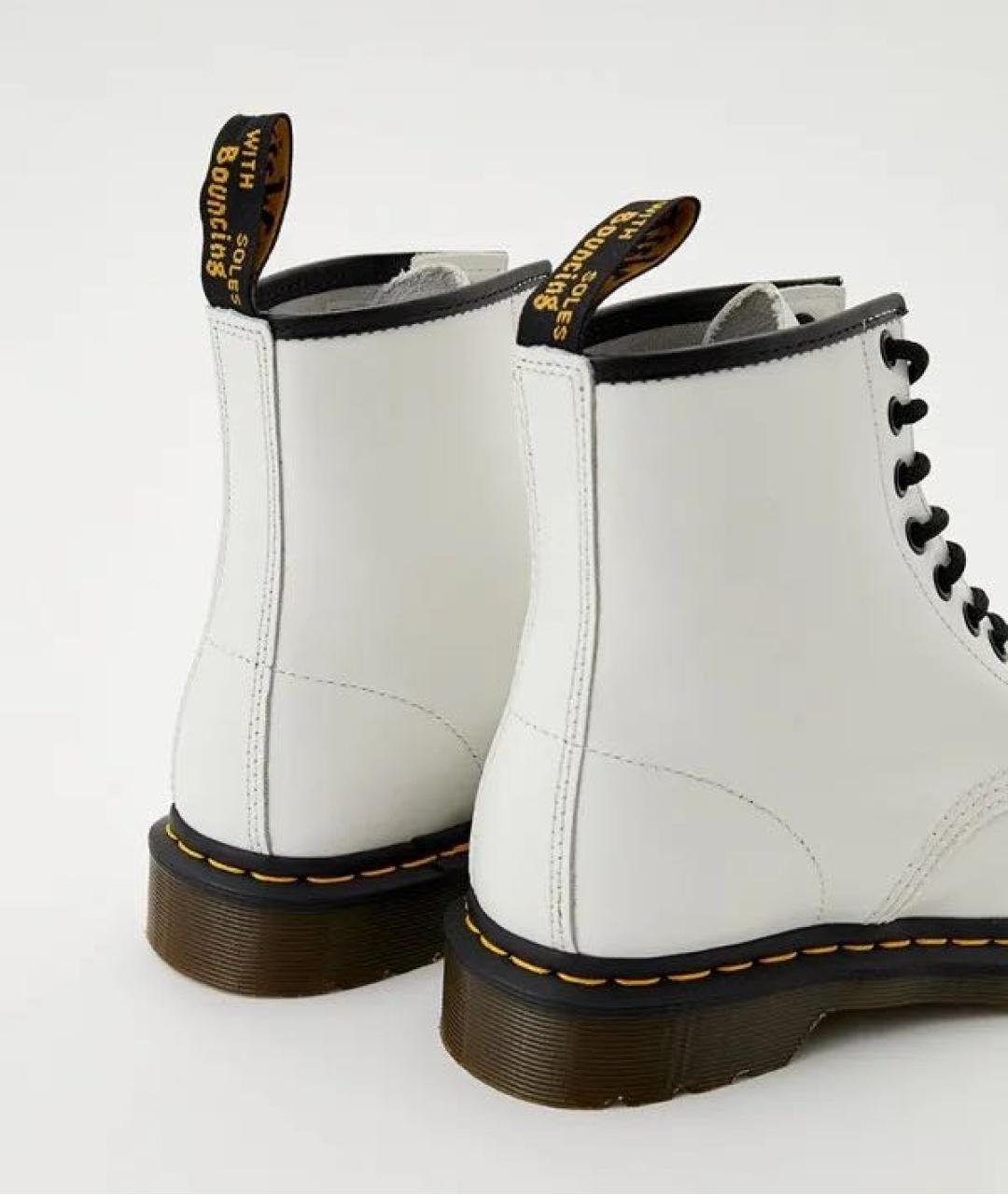 DR. MARTENS Белые кожаные высокие ботинки, фото 4