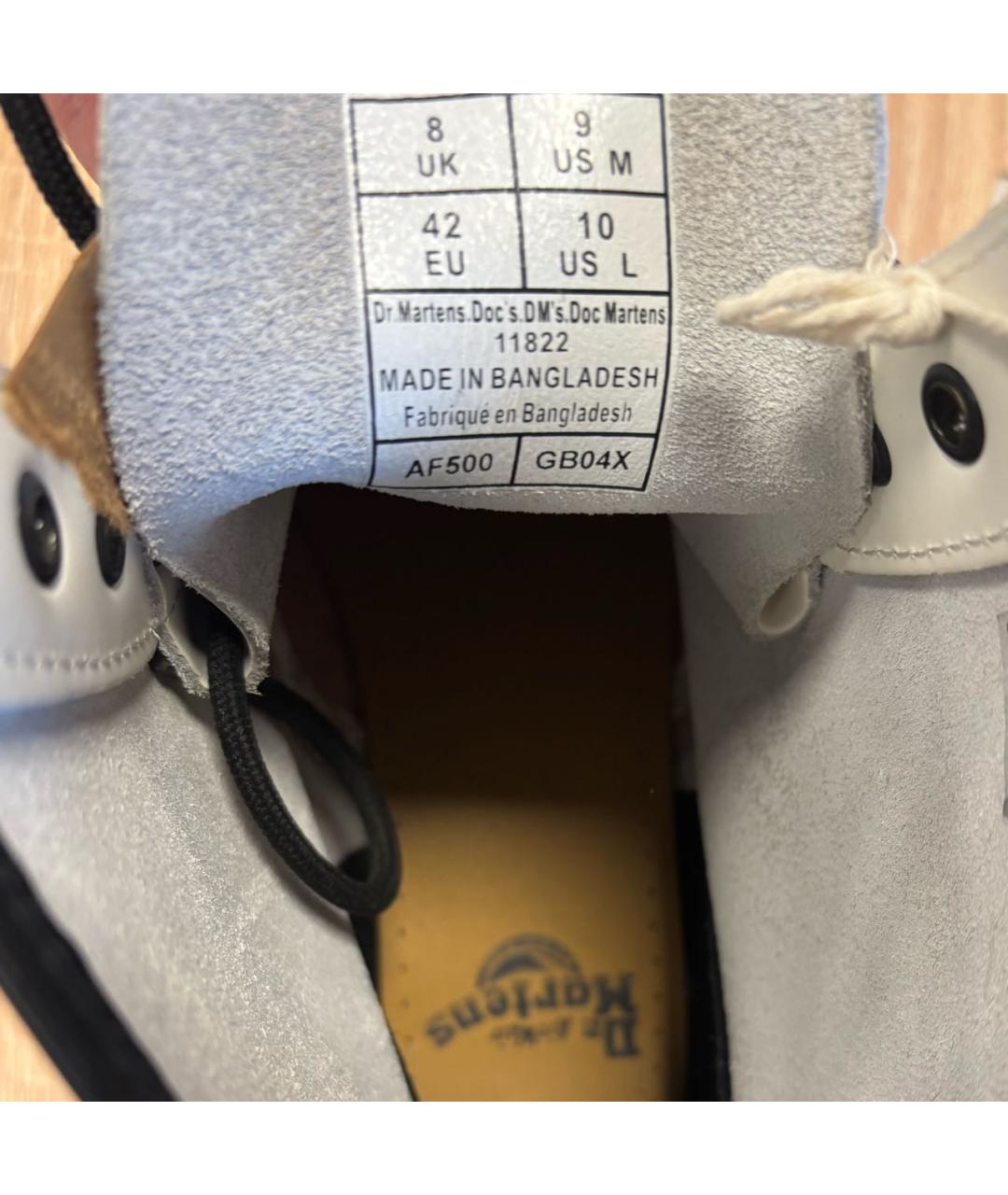DR. MARTENS Белые кожаные высокие ботинки, фото 3
