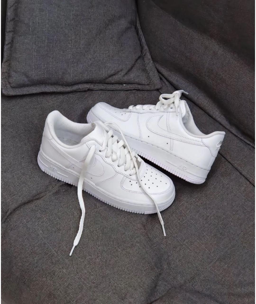 NIKE Белые кожаные низкие кроссовки / кеды, фото 6