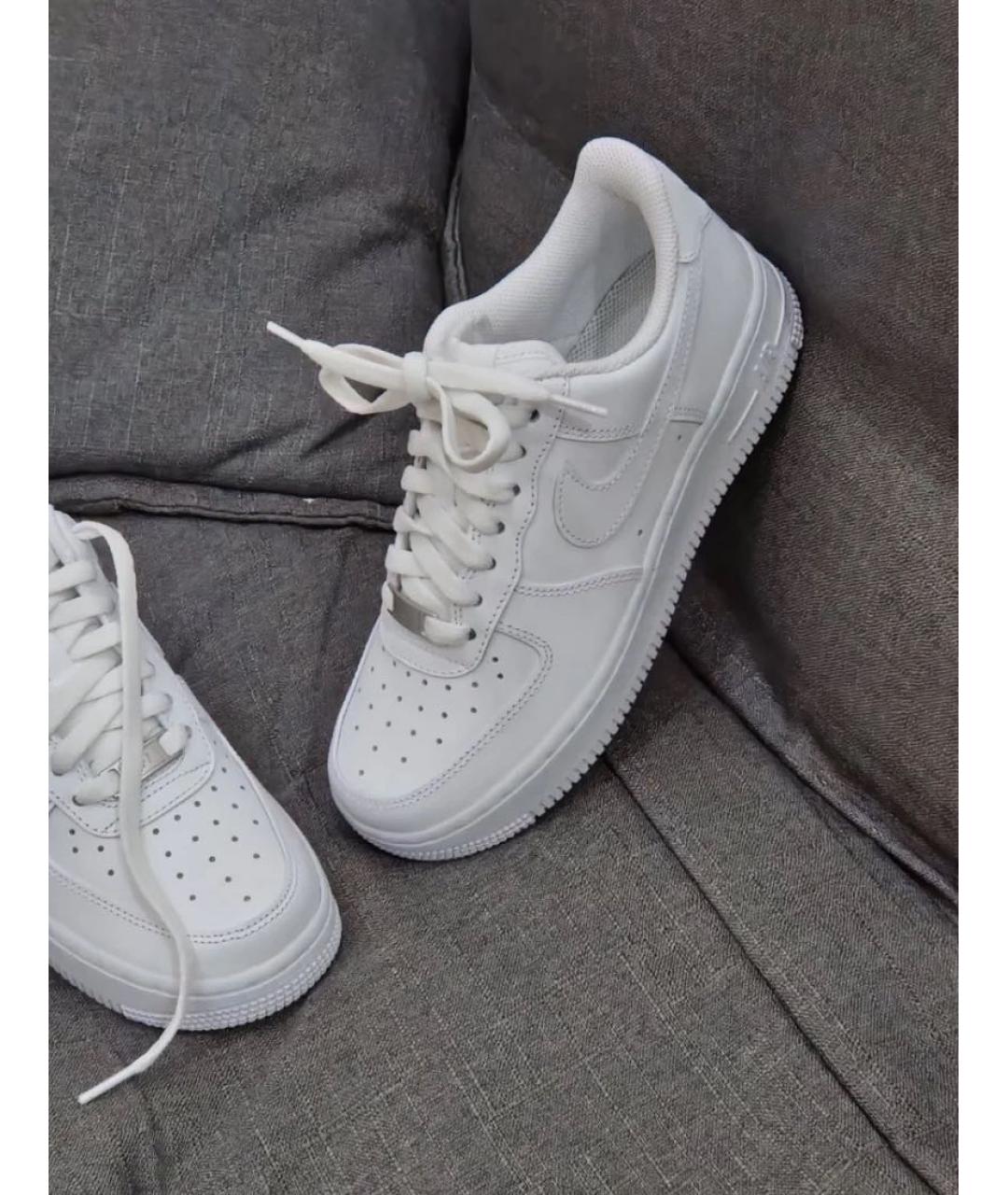 NIKE Белые кожаные низкие кроссовки / кеды, фото 5