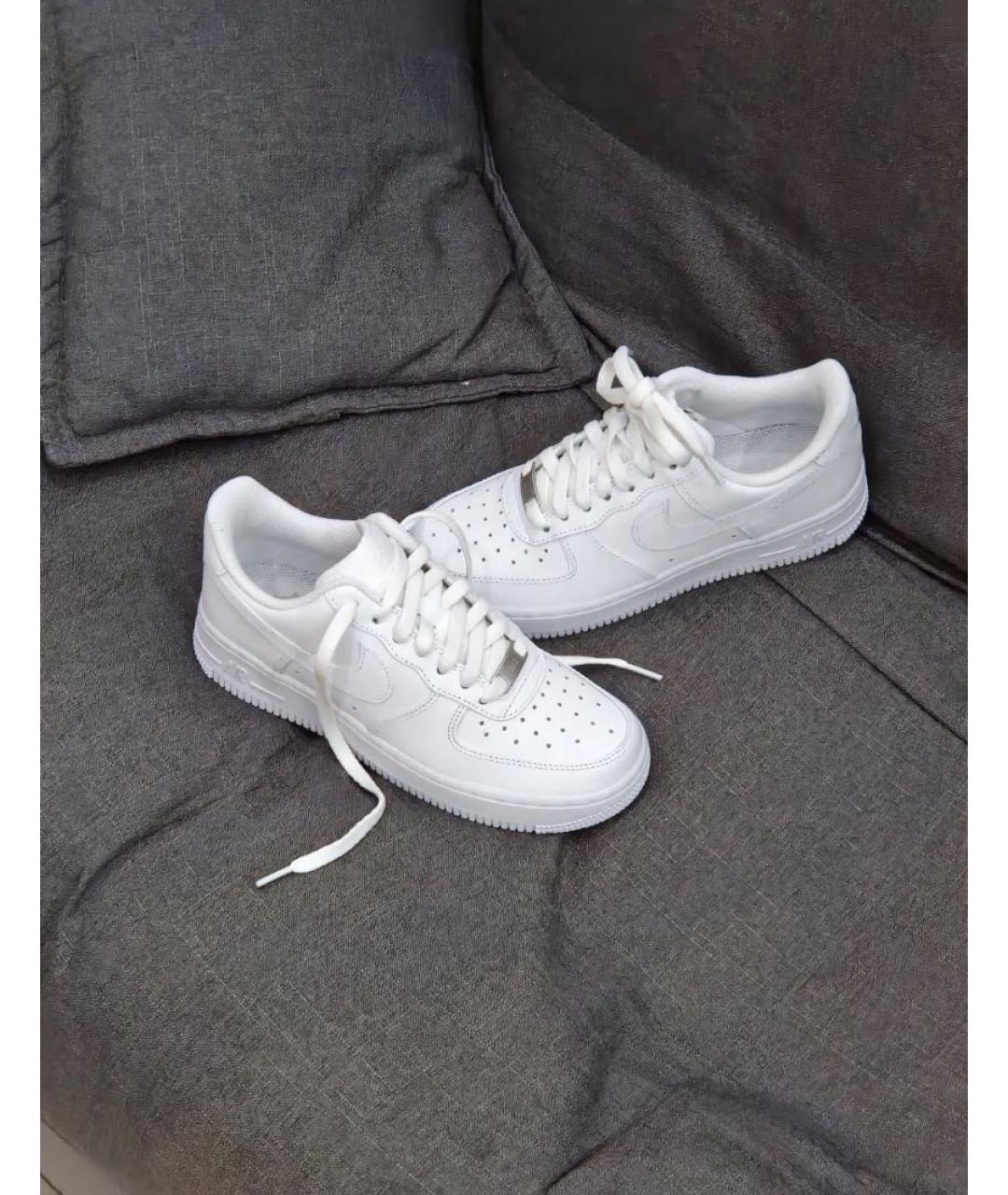 NIKE Белые кожаные низкие кроссовки / кеды, фото 7