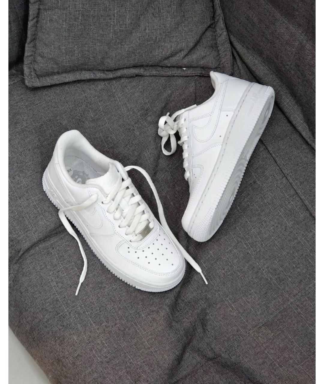 NIKE Белые кожаные низкие кроссовки / кеды, фото 8