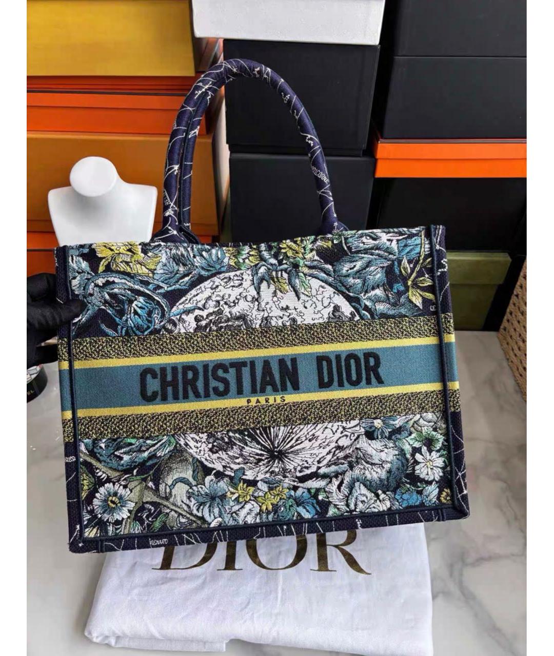 CHRISTIAN DIOR Черная хлопковая сумка тоут, фото 2