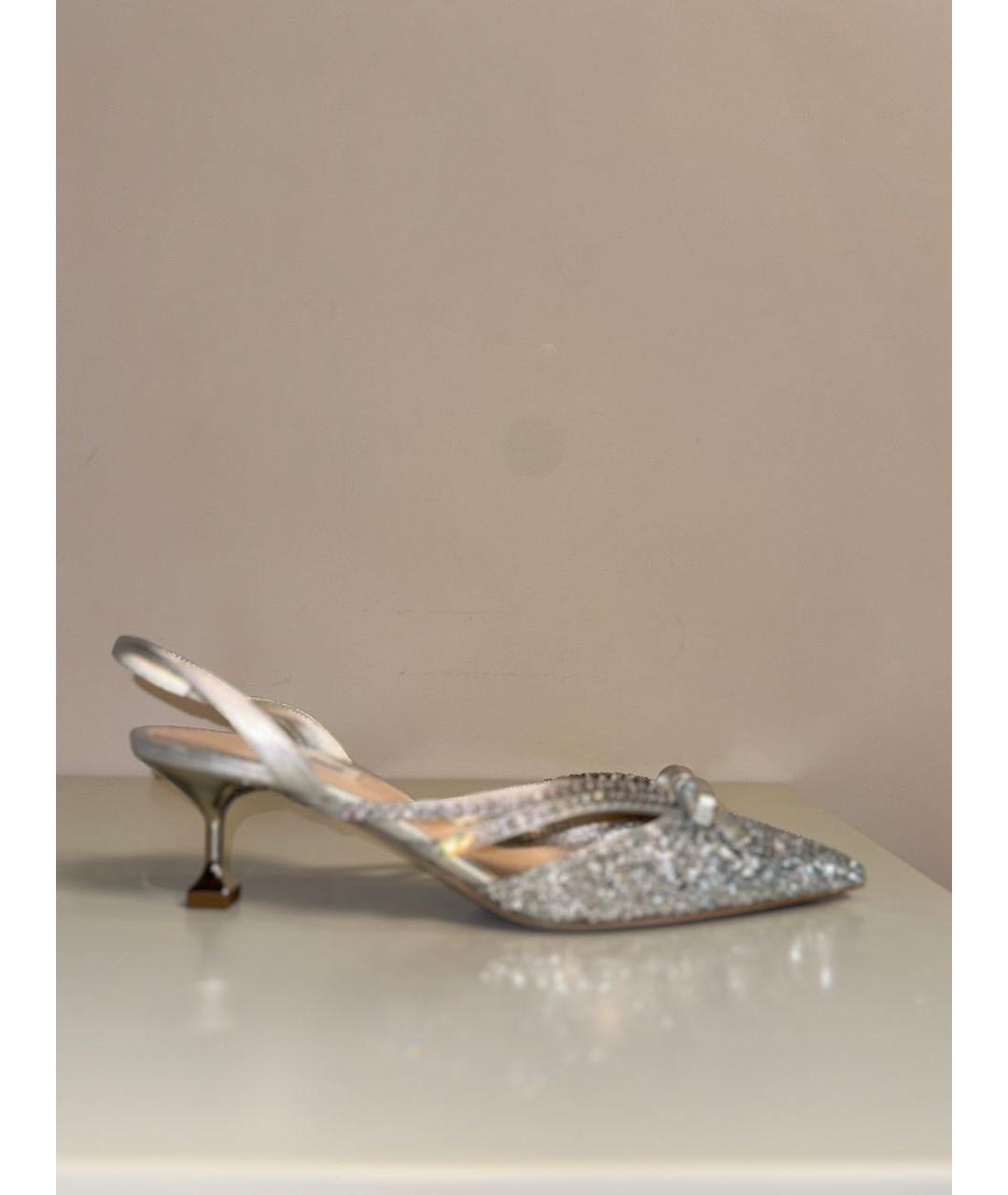 MIU MIU Серебряные кожаные туфли, фото 6