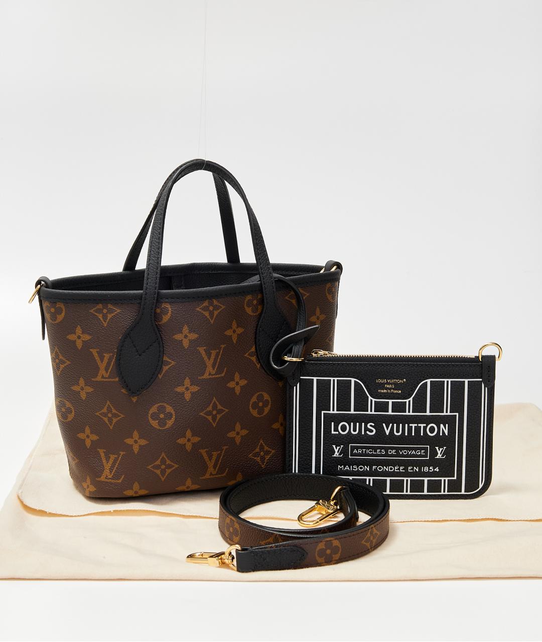 LOUIS VUITTON Коричневая кожаная сумка тоут, фото 6
