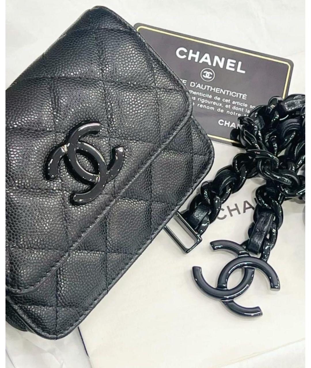 CHANEL Черная кожаная поясная сумка, фото 2