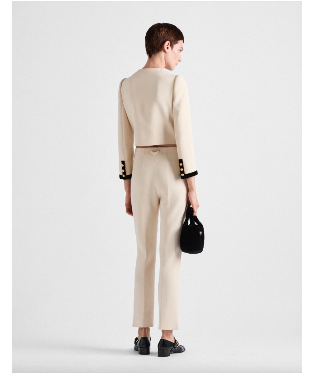 PRADA Бежевые ацетатные брюки узкие, фото 2