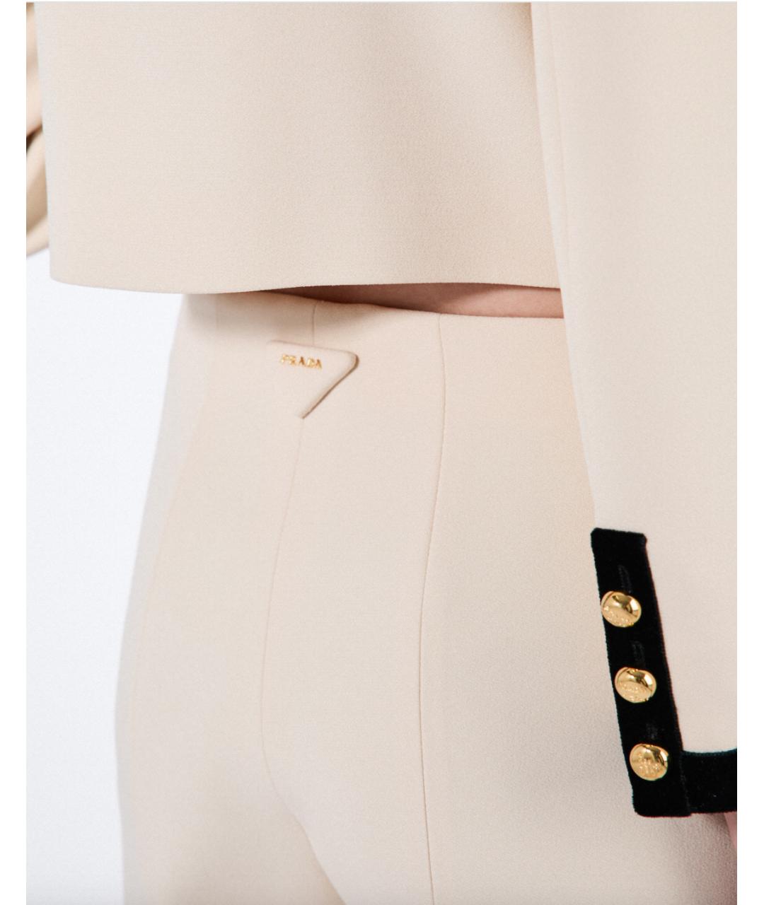 PRADA Бежевые ацетатные брюки узкие, фото 3