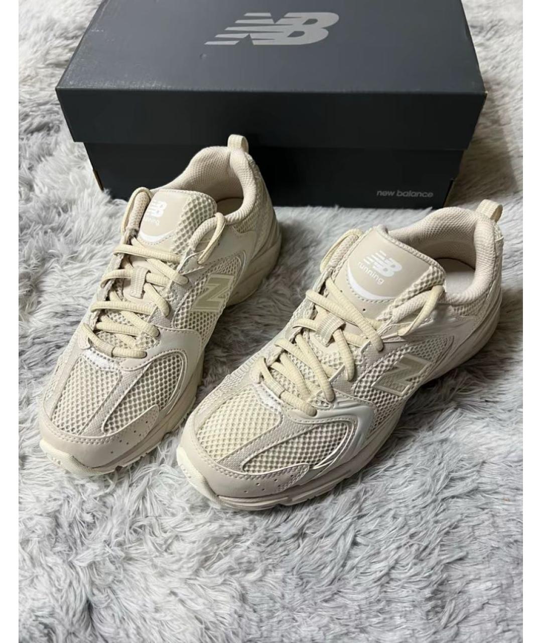 NEW BALANCE Бежевые синтетические низкие кроссовки / кеды, фото 5