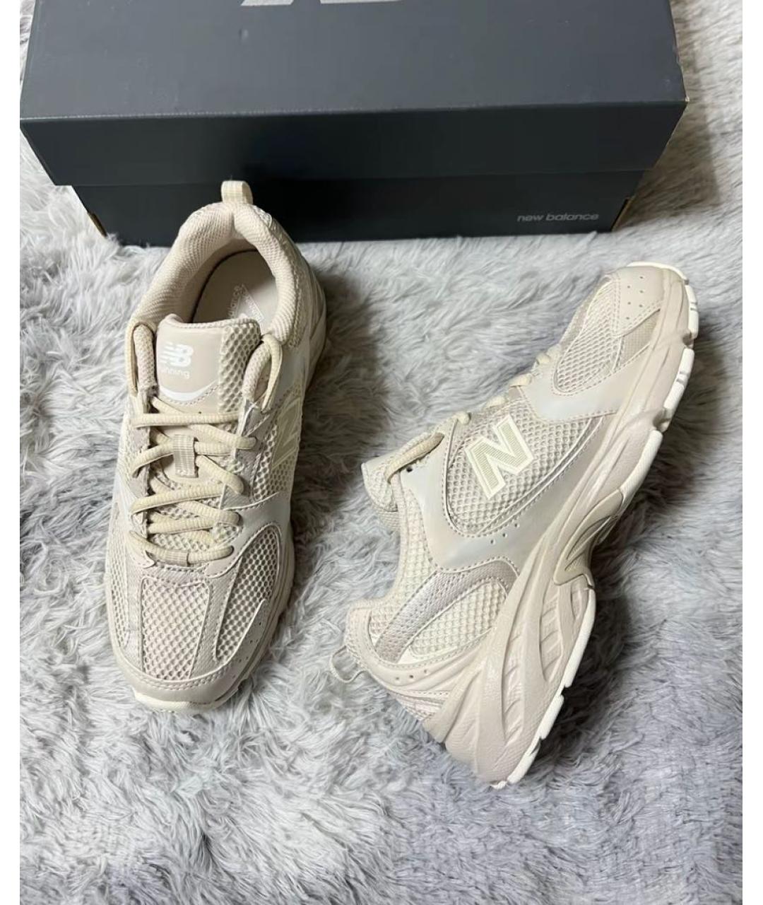 NEW BALANCE Бежевые синтетические низкие кроссовки / кеды, фото 6