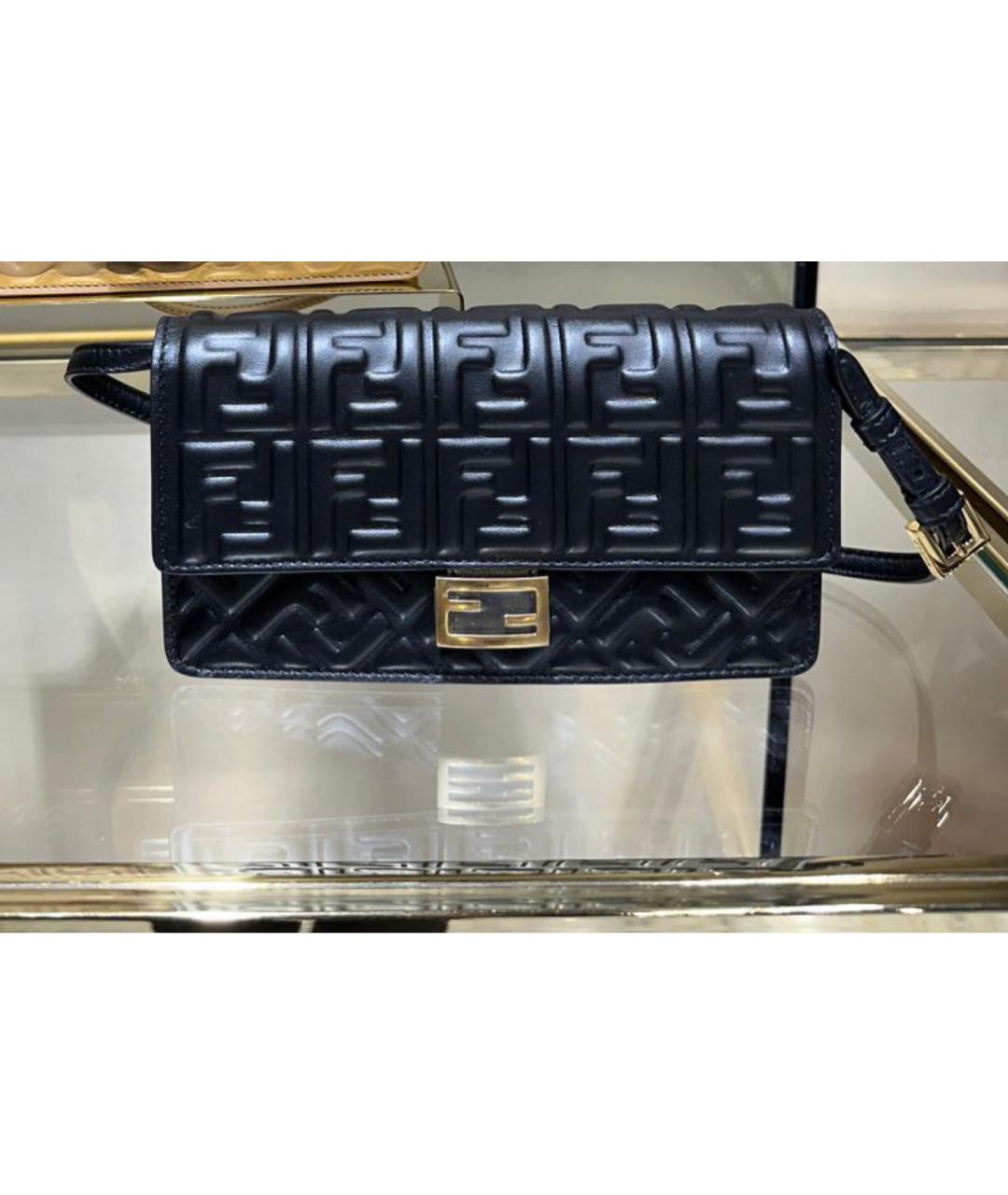 FENDI Черная кожаная сумка через плечо, фото 2