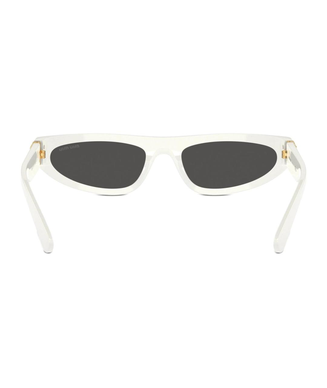 MIU MIU Белые пластиковые солнцезащитные очки, фото 4