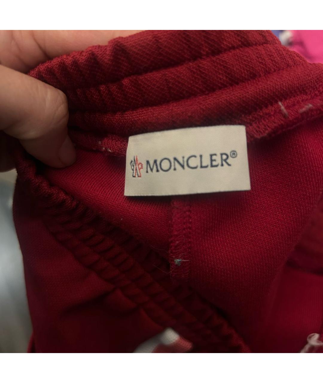 MONCLER Бордовые прямые брюки, фото 4