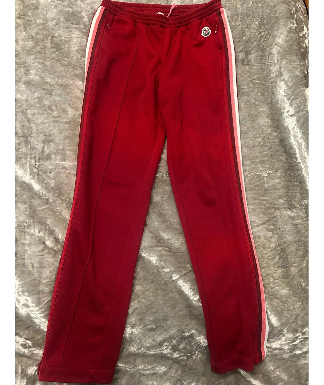 MONCLER Бордовые прямые брюки, фото 2