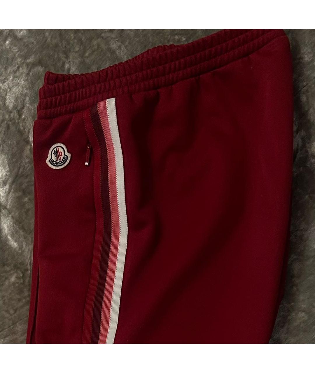 MONCLER Бордовые прямые брюки, фото 6