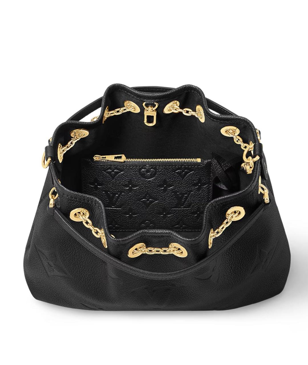 LOUIS VUITTON Черная кожаная сумка через плечо, фото 3